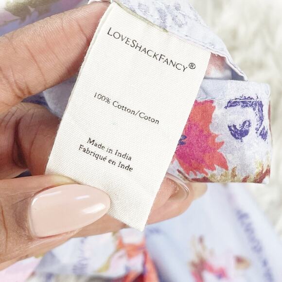 LoveShackFancy Beatrix Womens Floral Long Sleeve Top in Lavender Moon Size Large - Picture 5 of 6